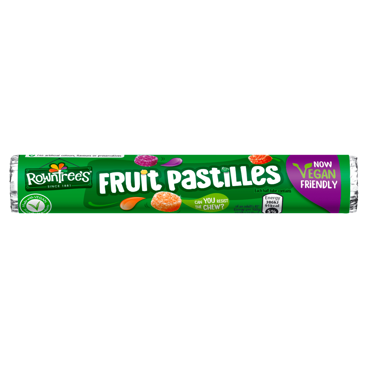 Rowntree’s Fruit Pastilles Vegan Friendly Sweets Tube 50g