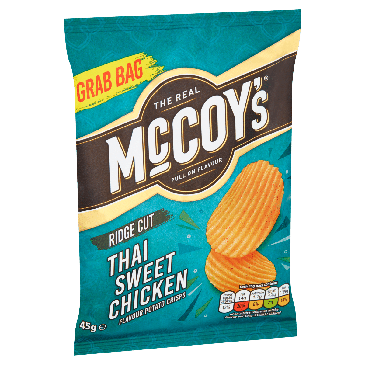 McCoy’s Ridge Cut Thai Sweet Chicken Flavour Potato Crisps 45g