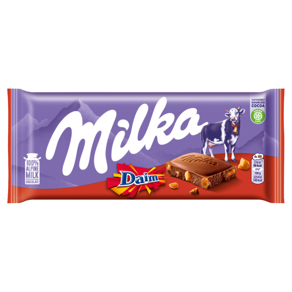 Milka with Daim pieces Chocolate Bar 100g