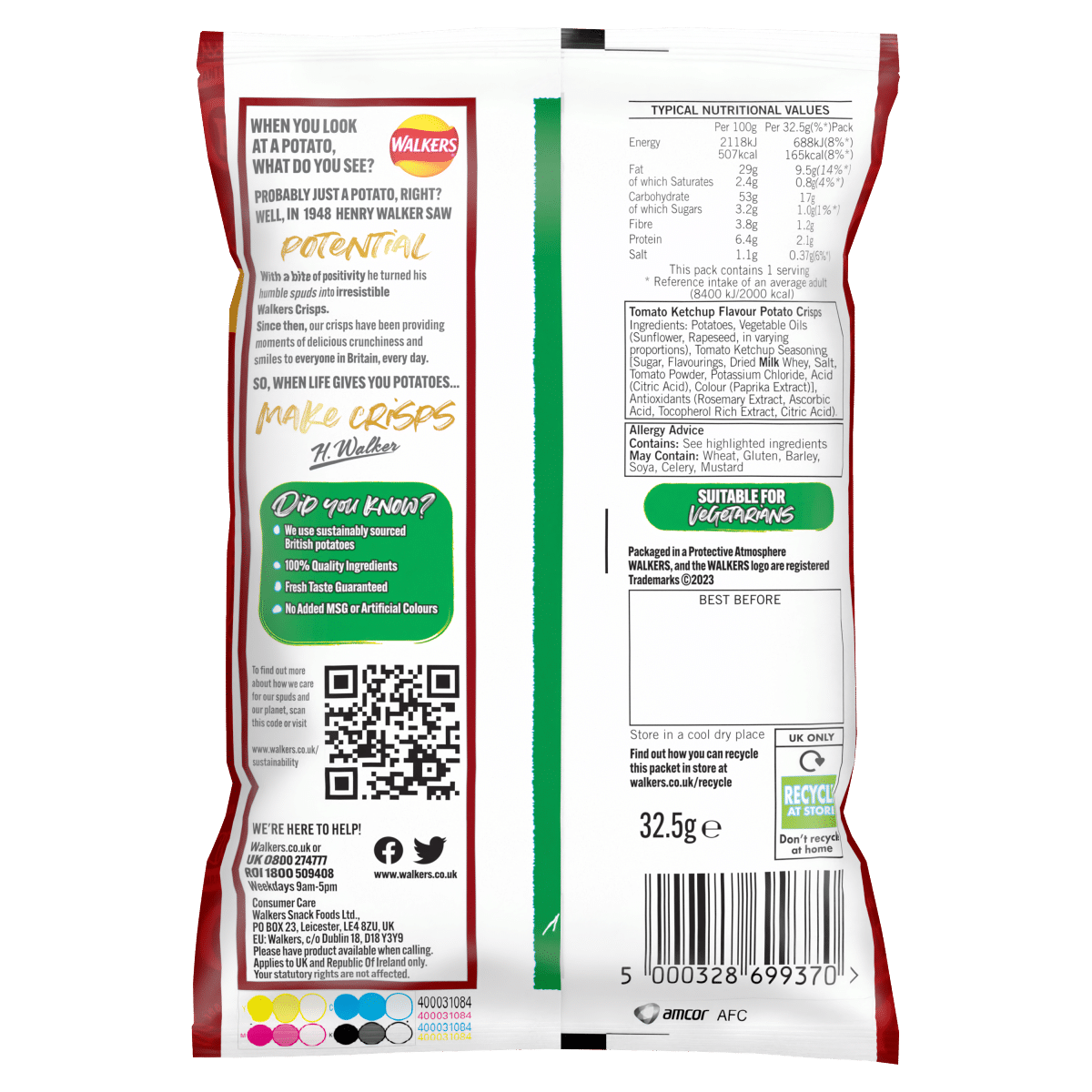 Walkers Tomato Ketchup Crisps 32.5g