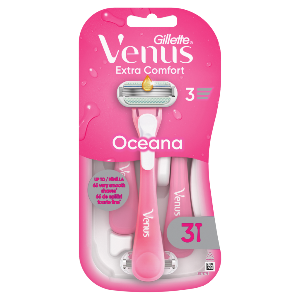 Gillette Venus Extra Comfort Oceana Disposable Razors, Pack Of 3