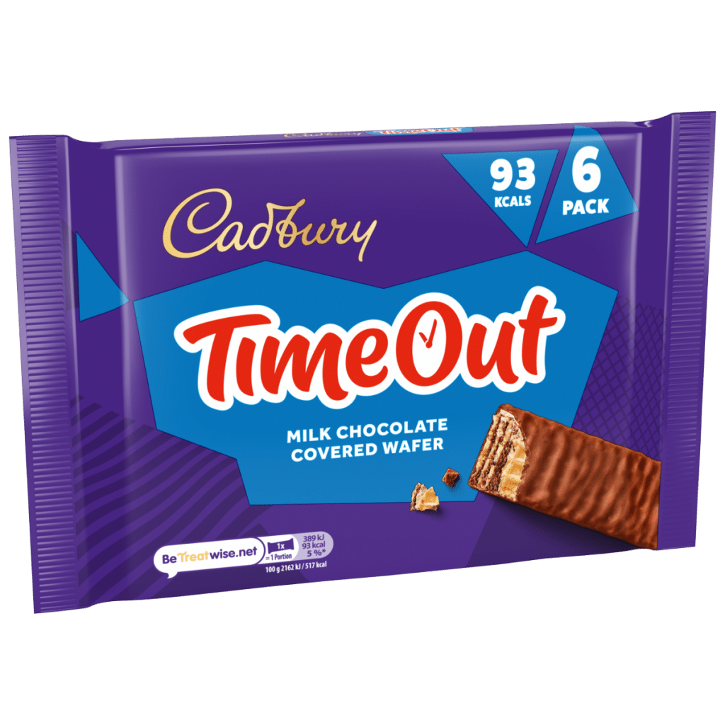 Cadbury Timeout 6-pack Milk Chocolate Wafer Biscuit Bars Multipack (6x 18g bars) 108 g