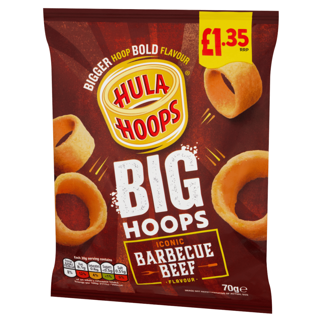 Hula Hoops Iconic Barbecue Beef Flavour Big Hoops 70g