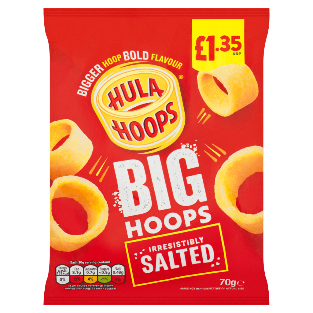 Hula Hoops Irresistibly Salted Big Hoops 70g
