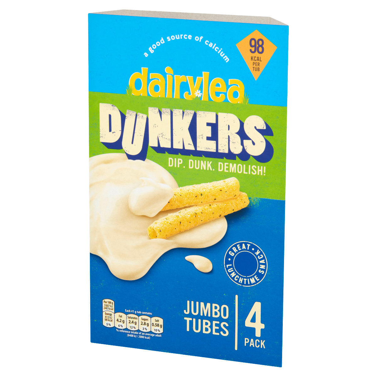 Dairylea Dunkers Jumbo Tubes Cheese Snacks 4 Pack 164g