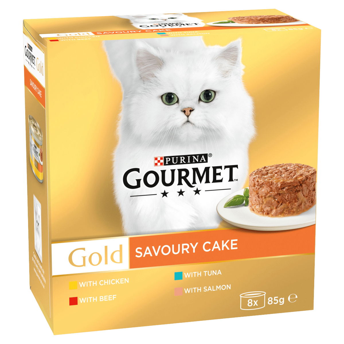 Gourmet Gold Savoury Cake Meat 8 x 85g (680g)
