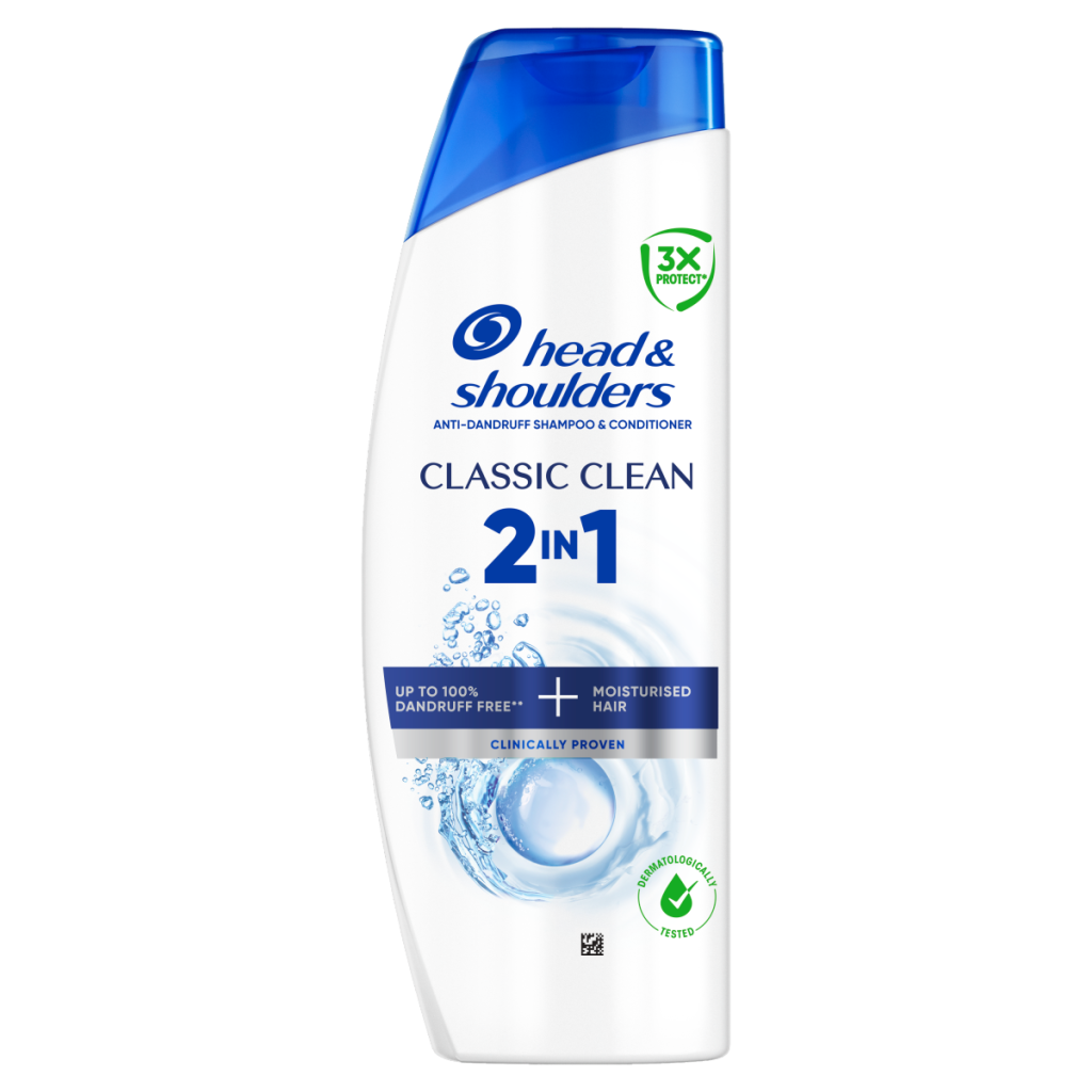 Head & Shoulders Classic Clean 2in1 Anti-Dandruff Shampoo and Conditioner 250ml. Dandruff Free Hair