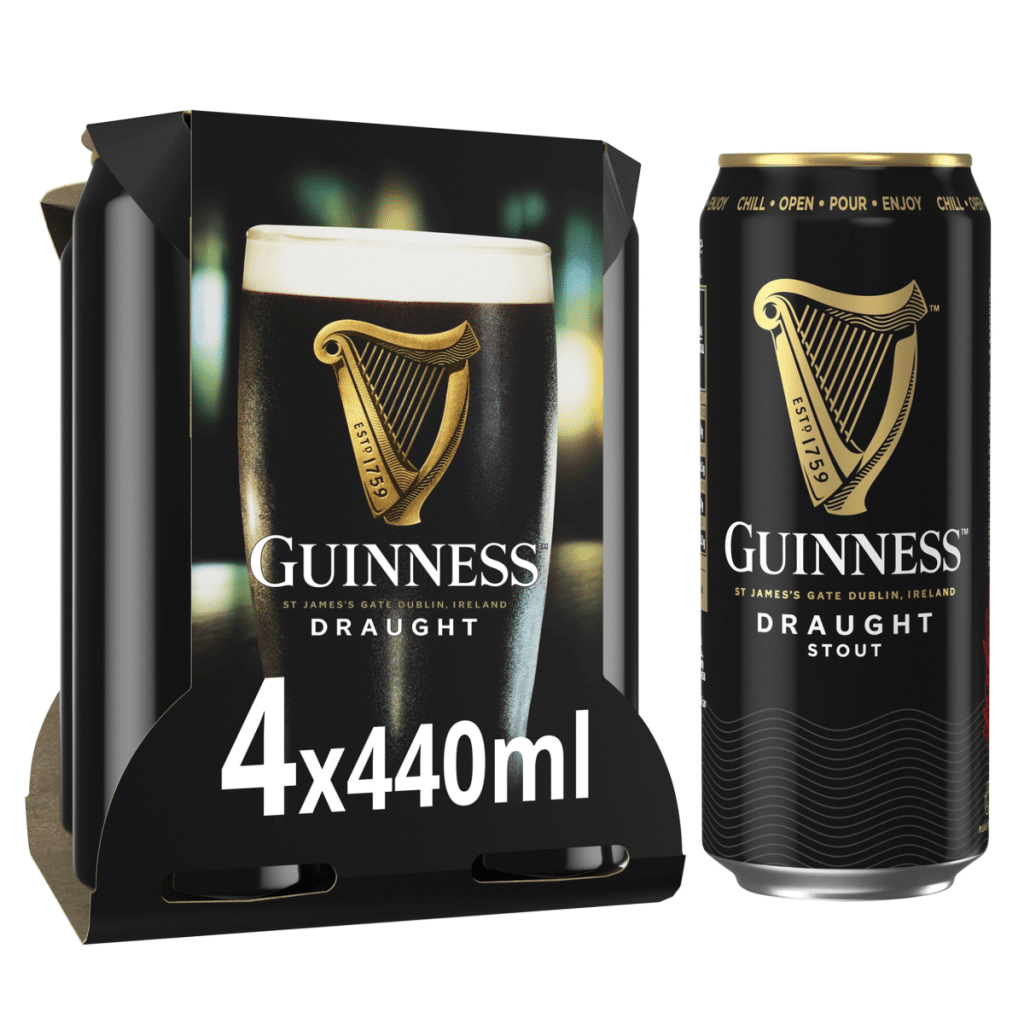 Guinness Draught Stout Beer Cans 4.1% vol 4 x 440ml