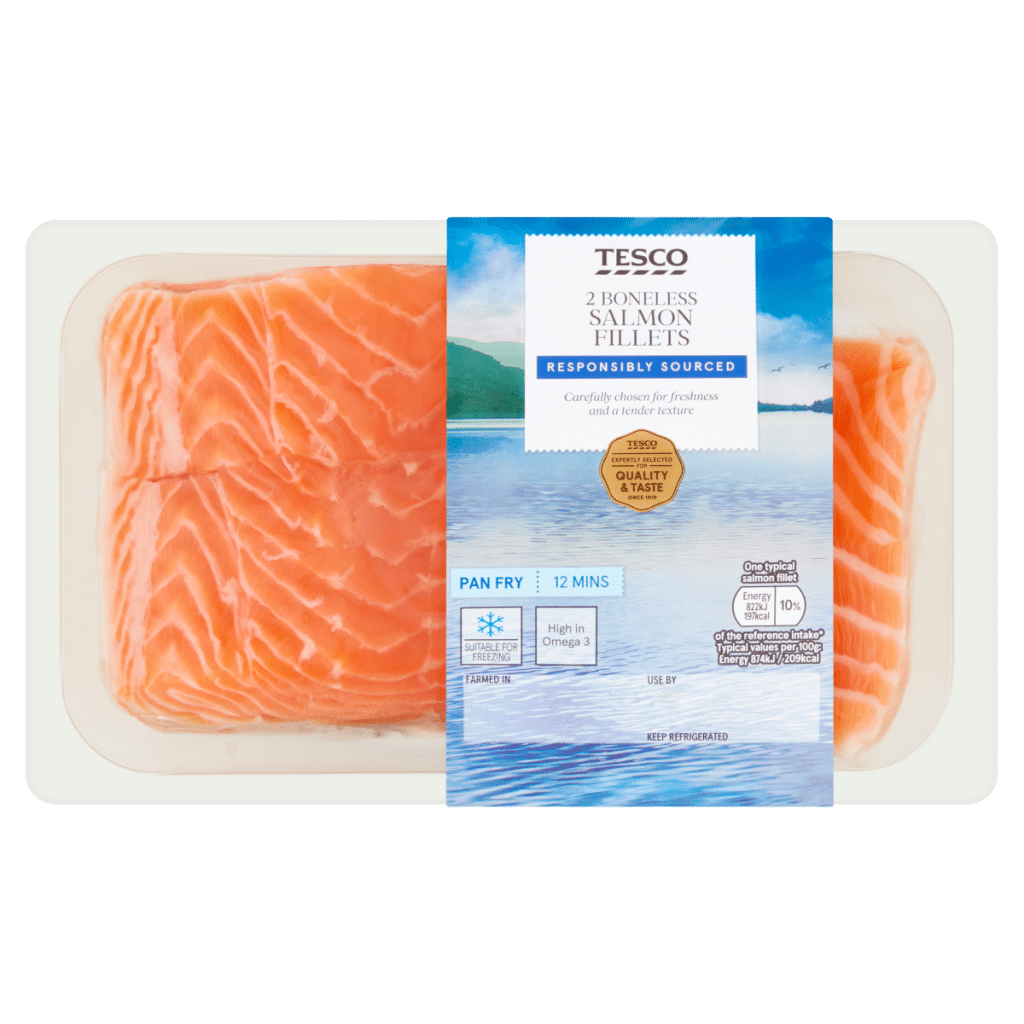 Tesco 2 Boneless Salmon Fillets 260g