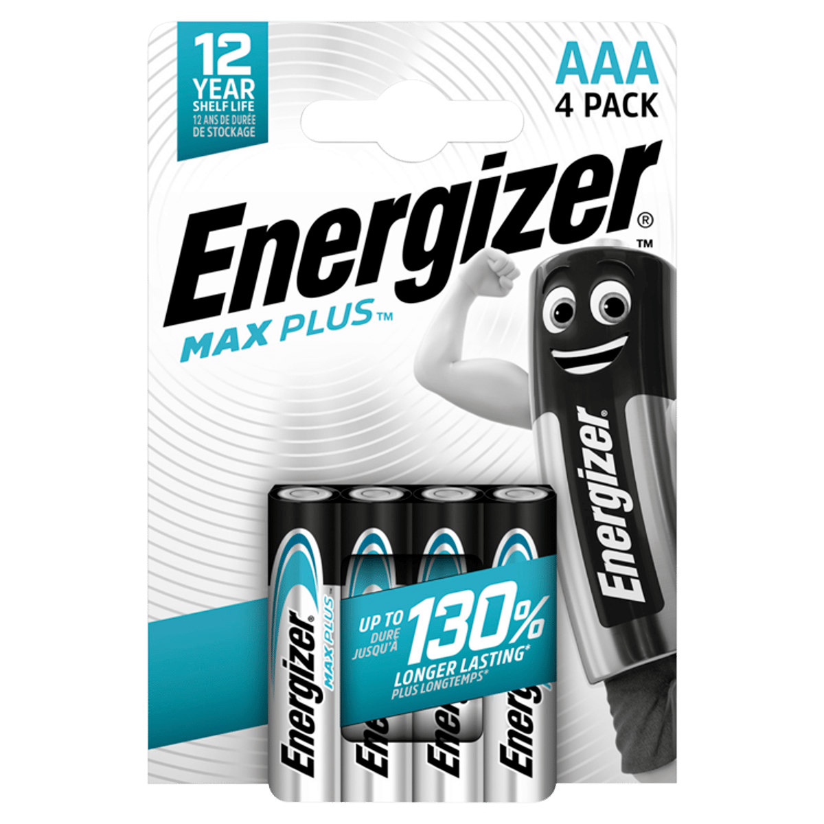 Energizer Max Plus AAA Batteries, Alkaline, 4 Pack