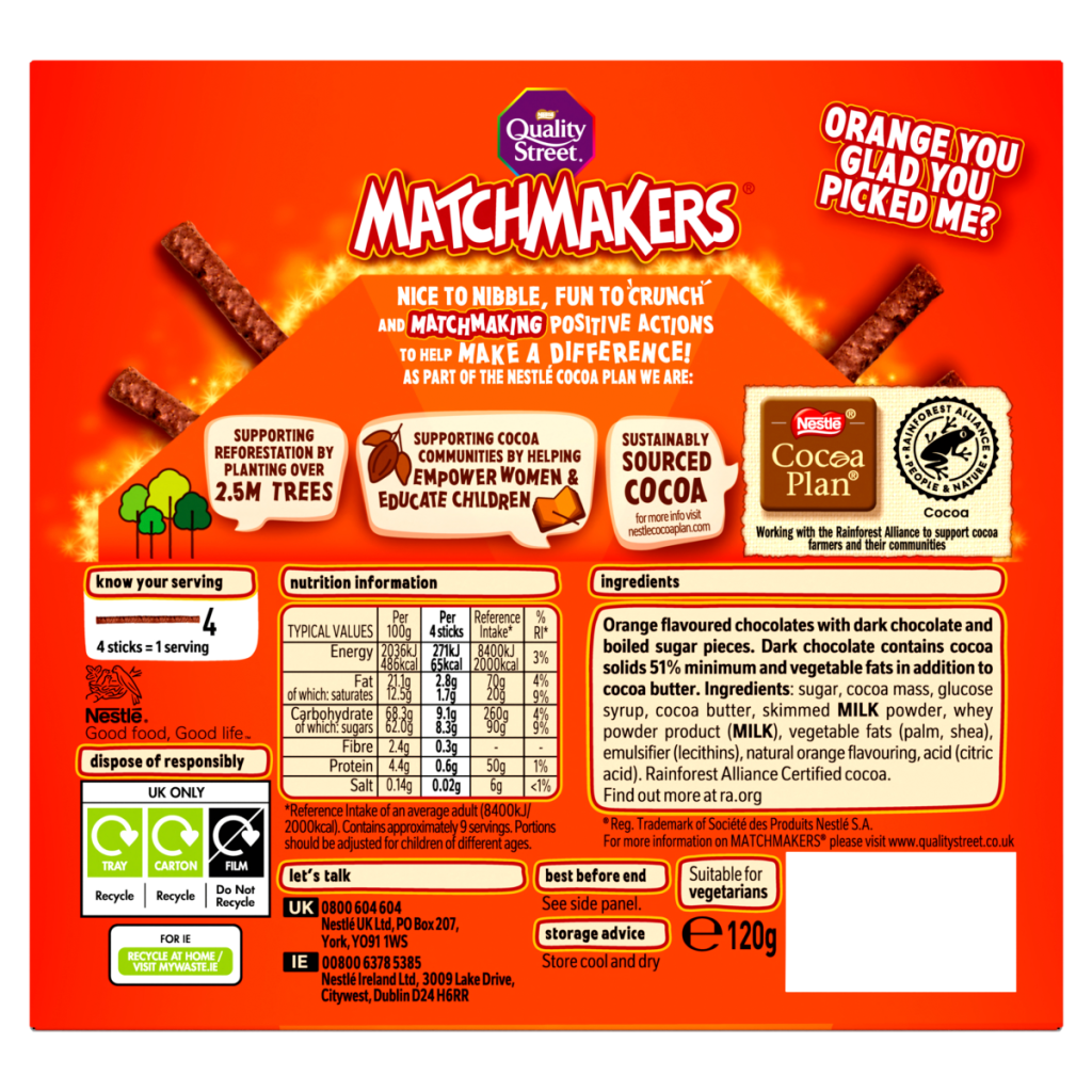 Quality Street Matchmakers Zingy Orange 120g