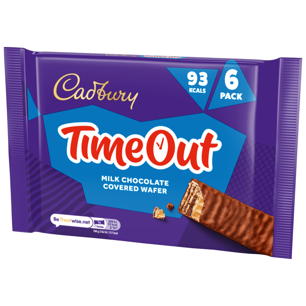 Cadbury Timeout 6-pack Milk Chocolate Wafer Biscuit Bars Multipack (6x 18g bars) 108 g