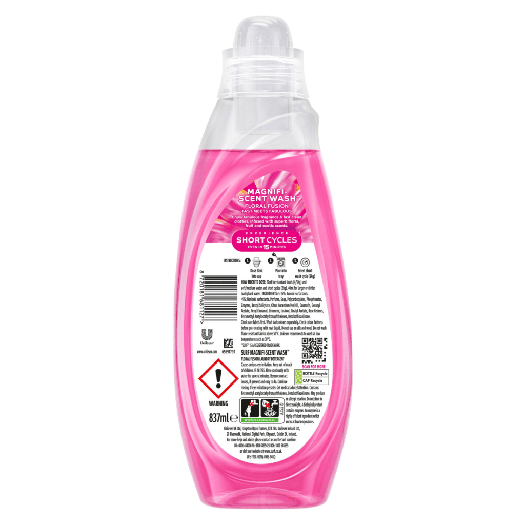 Surf Magnifi-Scent Wash Floral Fusion Laundry Liquid 837 ml (31 Washes)