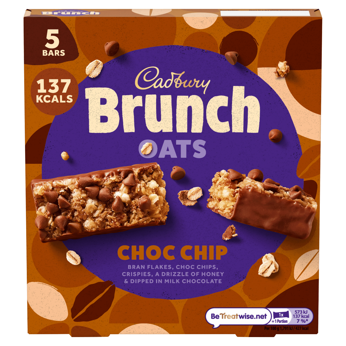 Cadbury Brunch Oats Choc Chip Bars 5 x 32g (160g)