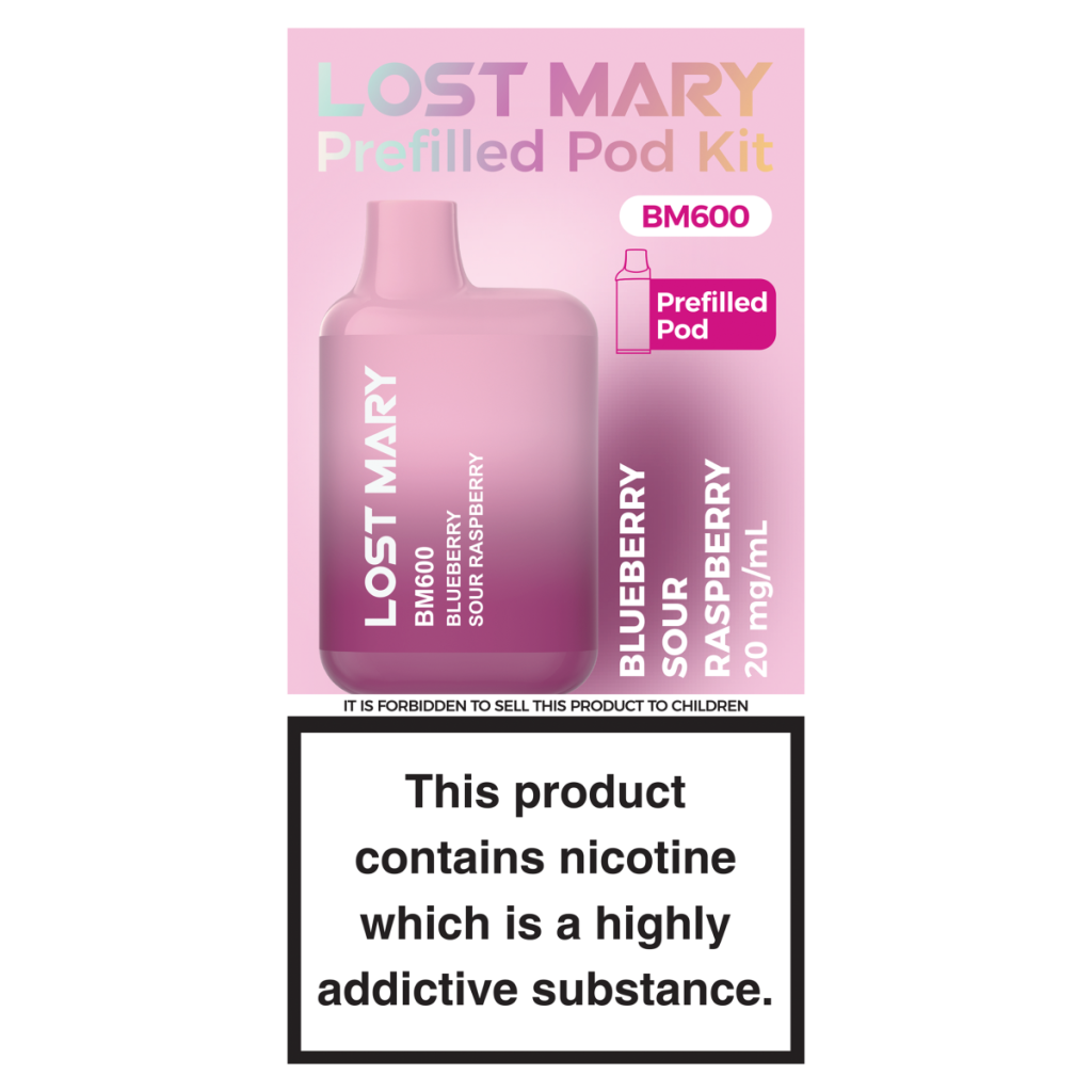 Lost Mary BM600 Blueberry Sour Raspberry Prefilled Pod Kit 20mg/ml