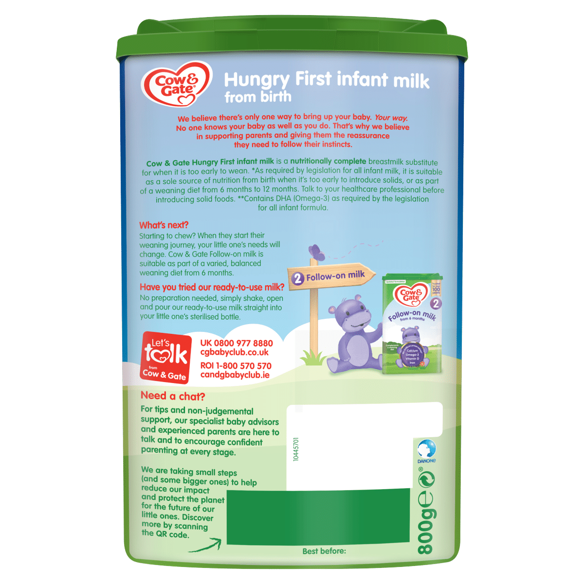 Cow & Gate Hungry First Infant Milk from Birth 800g