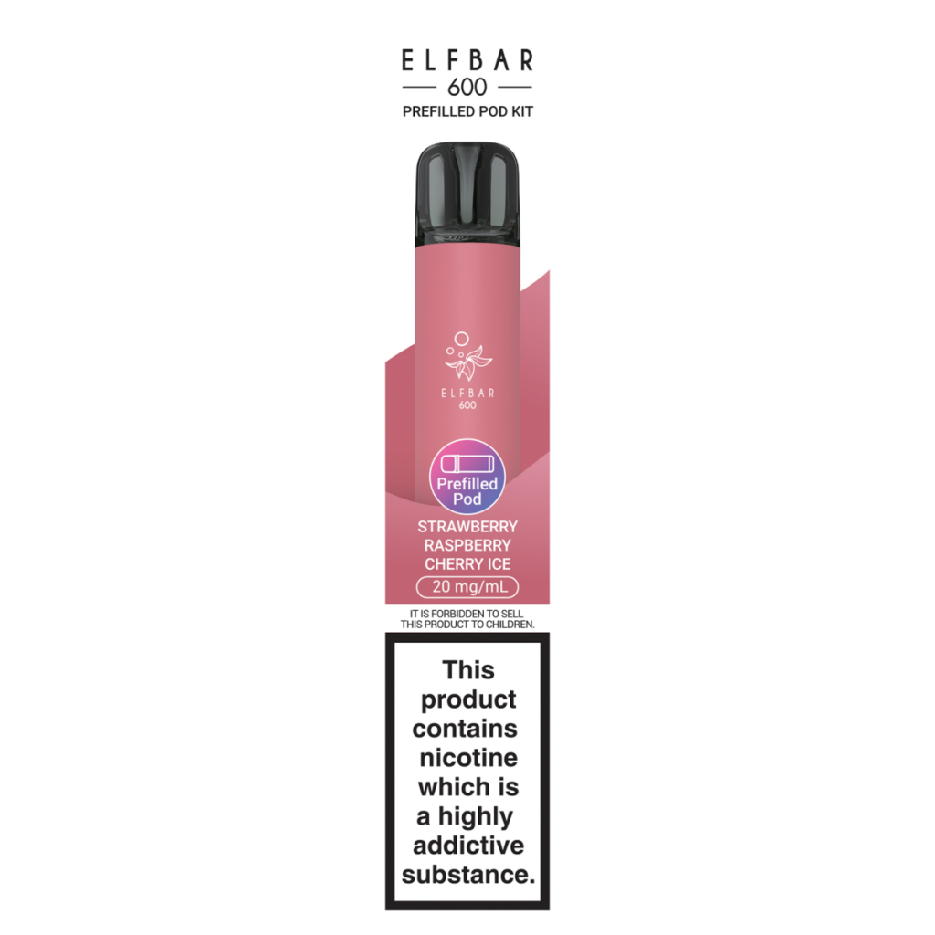 Elfbar 600 Strawberry Raspberry Cherry Ice Prefilled Pod Kit