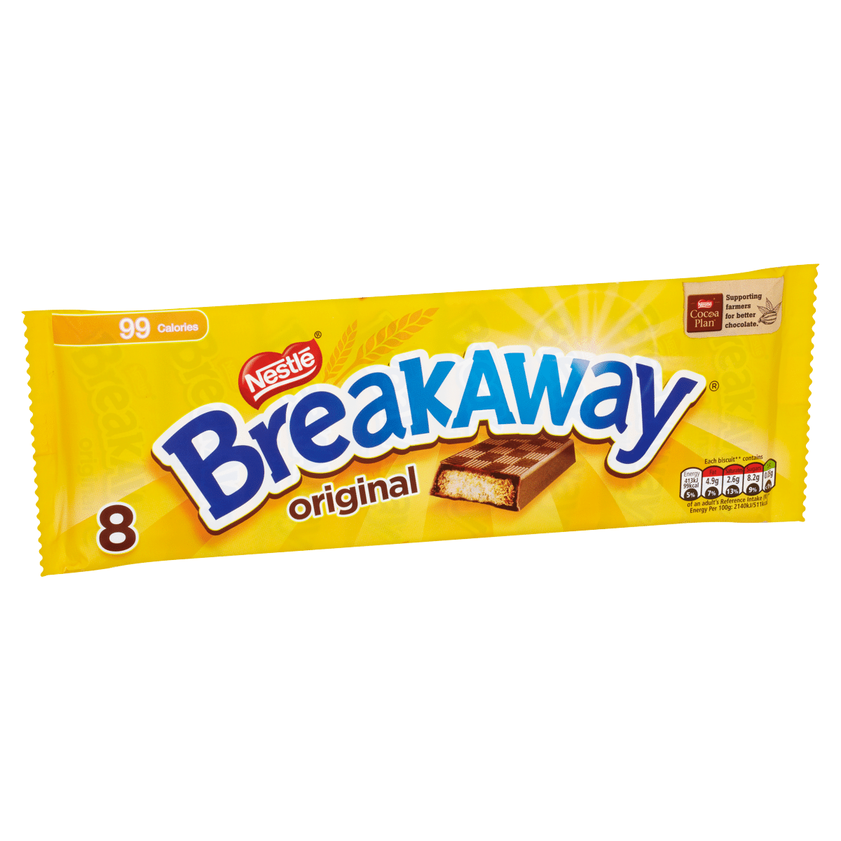 Breakaway Milk Chocolate Biscuit Bar Multipack 8 Pack