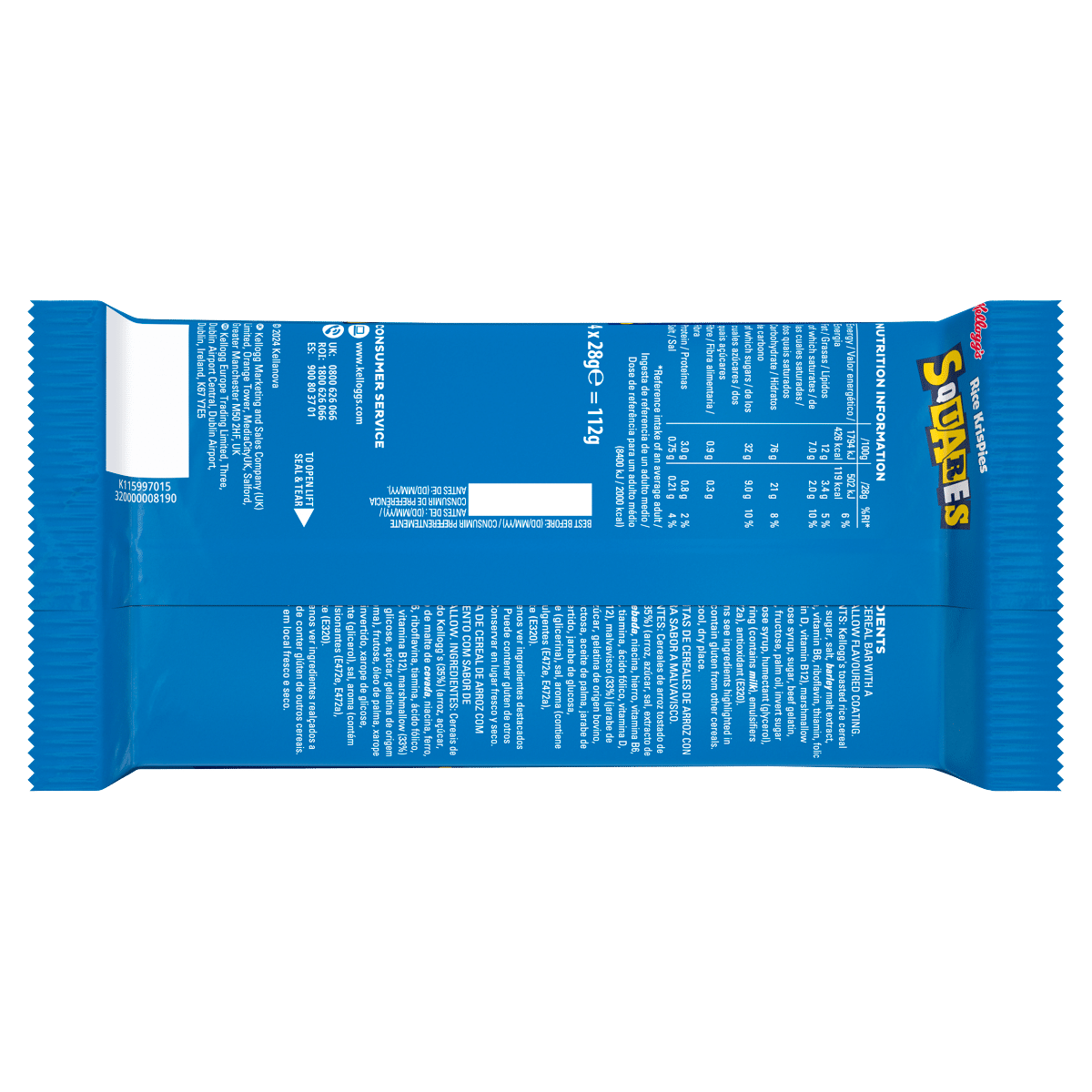 Kellogg’s Rice Krispies Squares Gooey Marshmallow Bars 4 x 28g (112g)