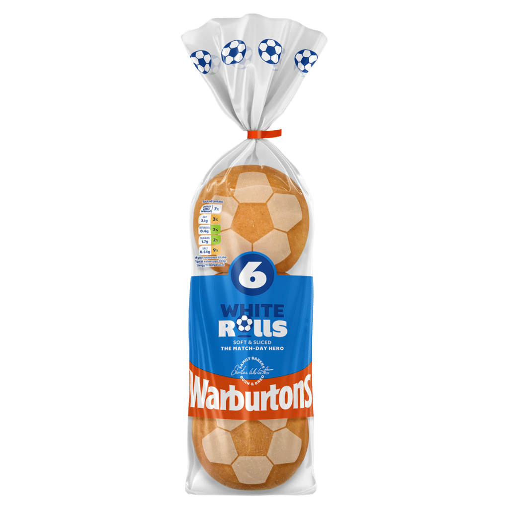 Warburtons 6 Soft & Sliced White Rolls