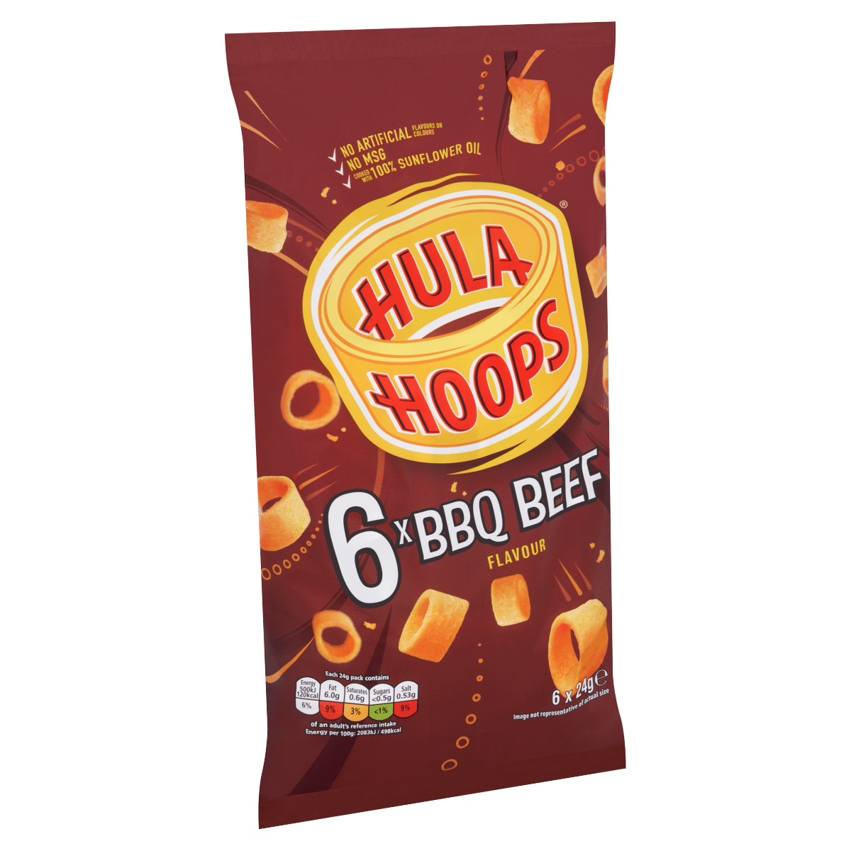 Hula Hoops BBQ Beef Flavour 6 x 24g