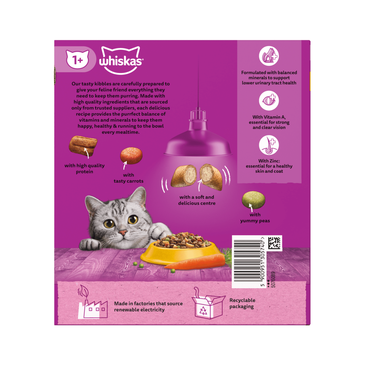 Whiskas 1+ Chicken Adult Dry Cat Food 800g