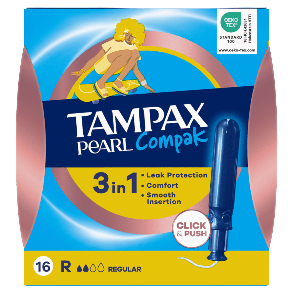 Tampax Pearl Compak Regular Tampons With Applicator x16