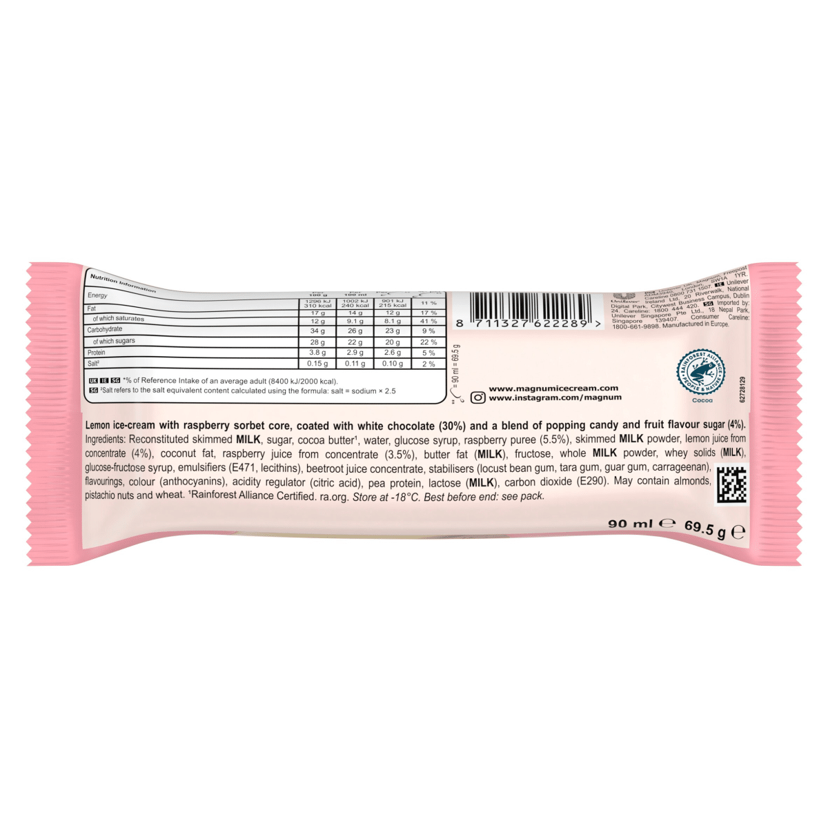 Magnum  Ice Cream Stick Euphoria Pink Lemonade 90 ml