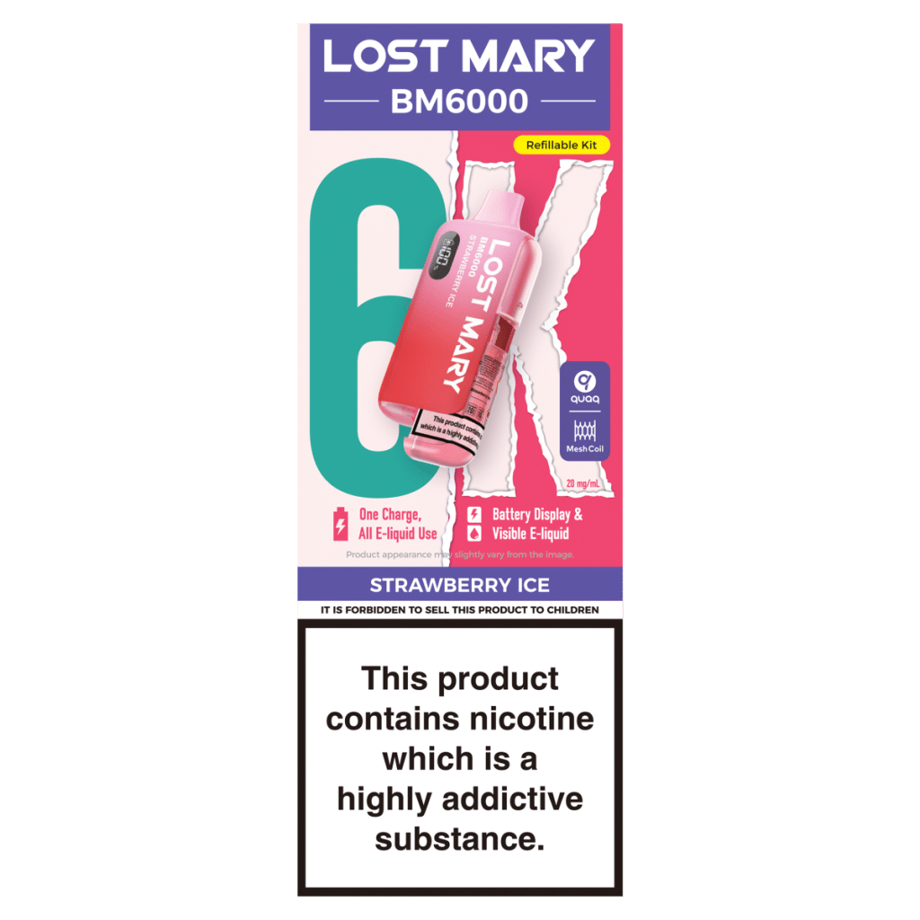 Lost Mary BM6000 Strawberry Ice Refillable Kit 20mg/ml