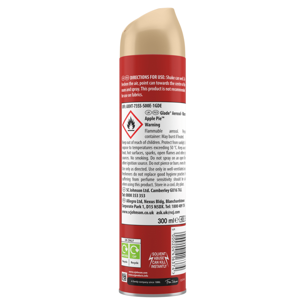 Glade Aerosol Air Freshener Warm Apple Pie 300ml