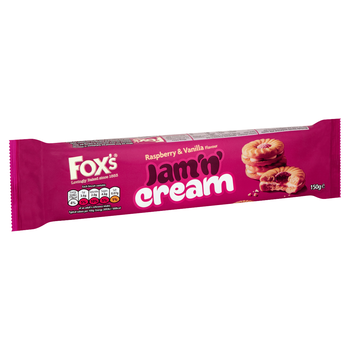 Fox’s Favourites Jam ‘n’ Cream Raspberry & Vanilla 150g