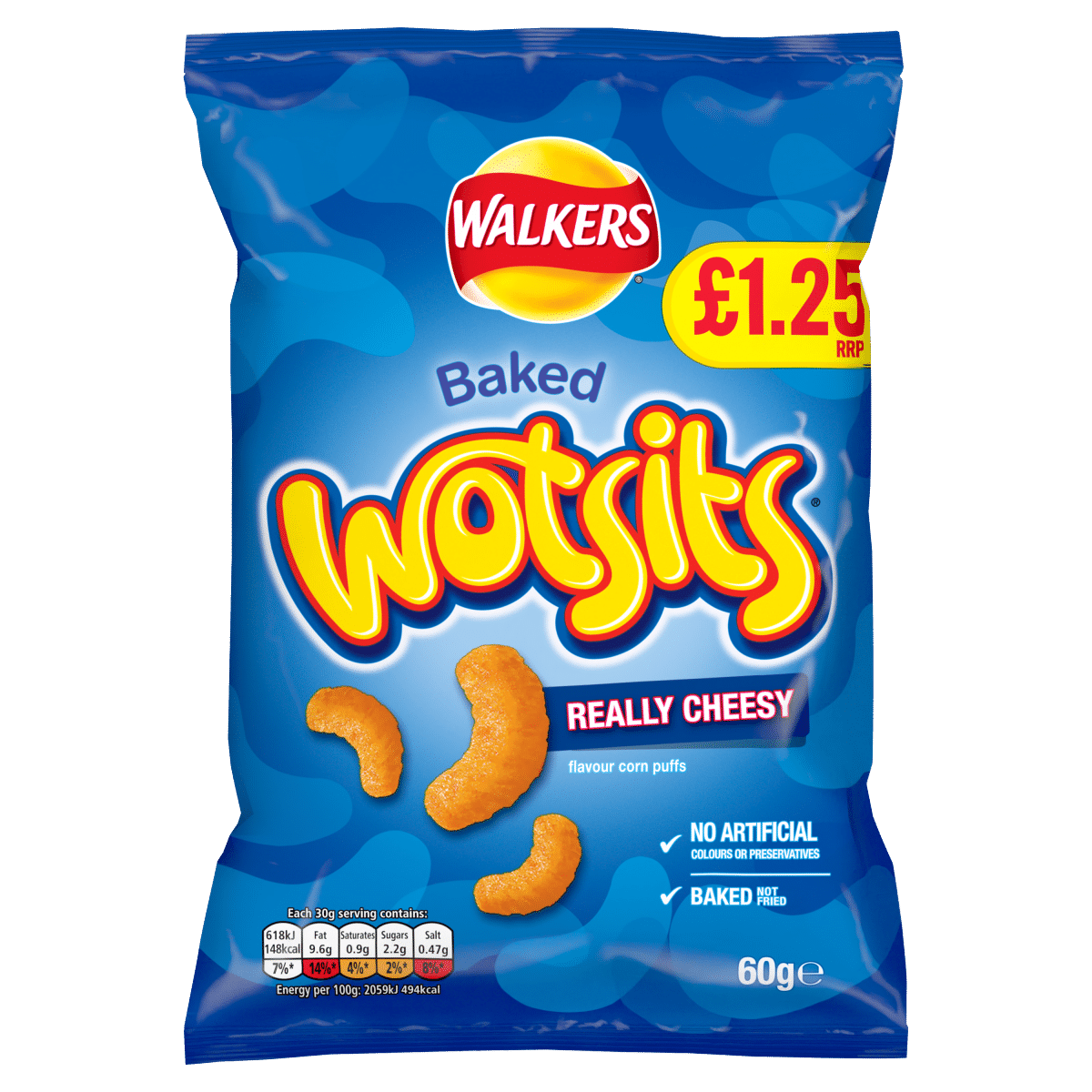 Walkers Wotsits Cheese Snacks Crisps £1.25 RRP PMP 60g
