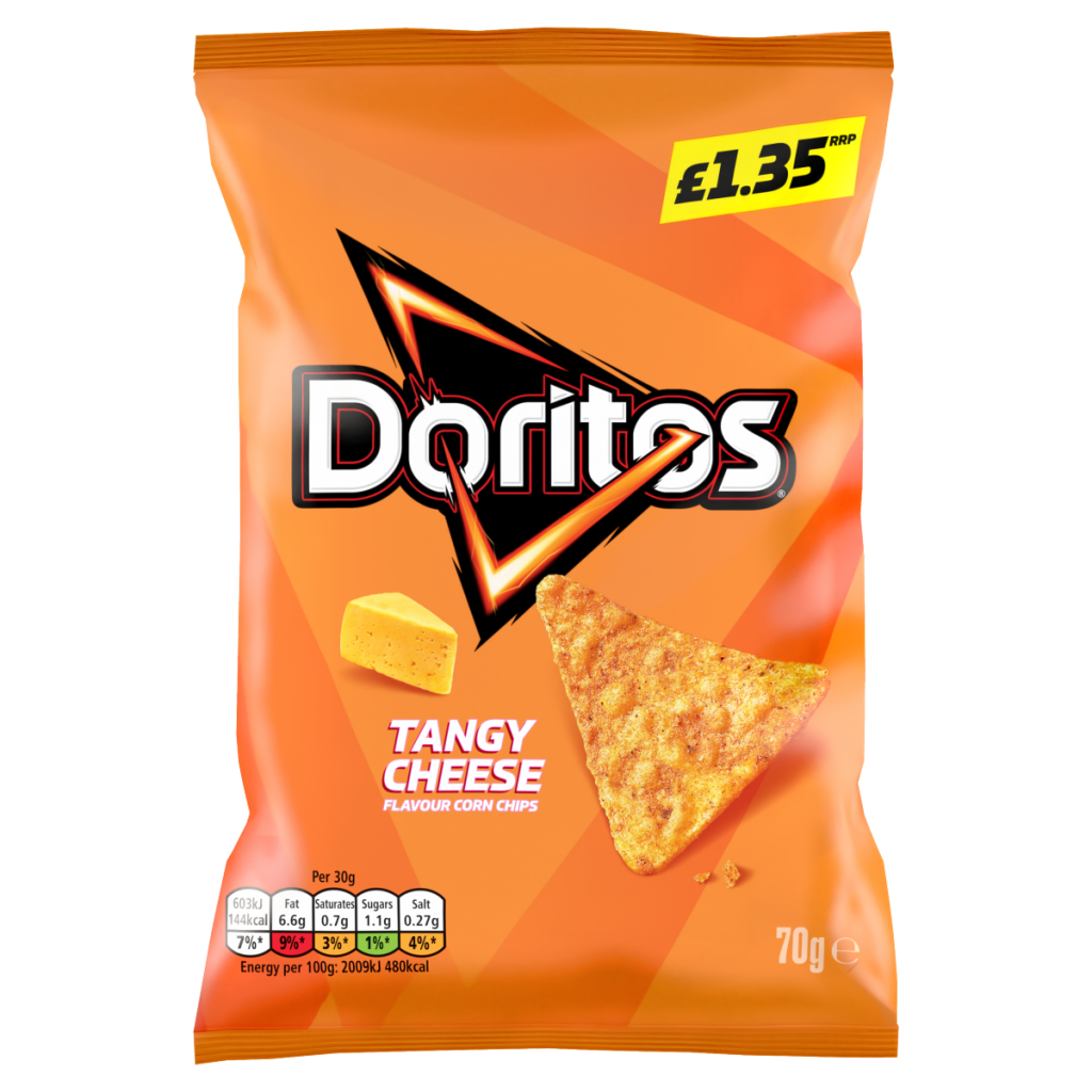 Doritos Tangy Cheese Tortilla Chips Crisps 70g PMP £1.35 RRP