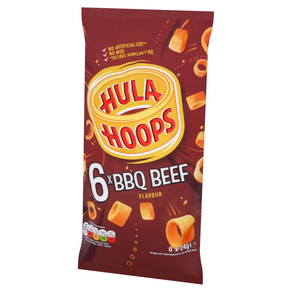 Hula Hoops BBQ Beef Flavour 6 x 24g