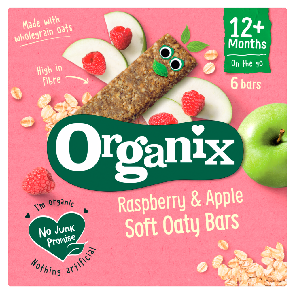 Organix Raspberry & Apple Oaty Bars 12+ Months 138g (6 x 23g)