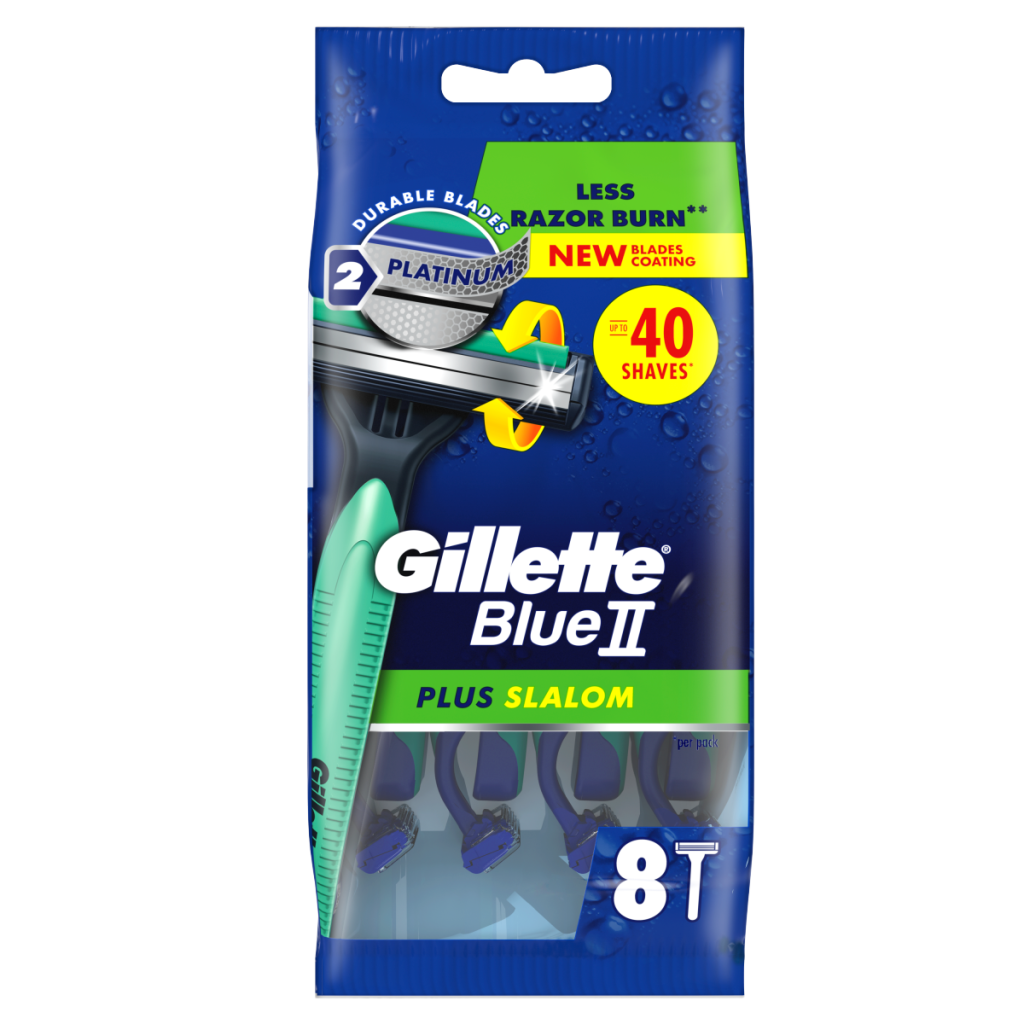 Gillette BlueII Plus Slalom Men’s Disposable Razors x8