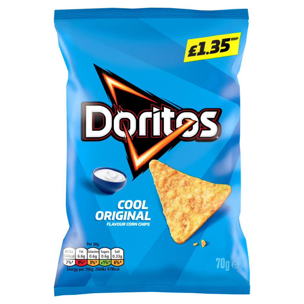 Doritos Cool Original Tortilla Chips Crisps 70g PMP £1.35 RRP