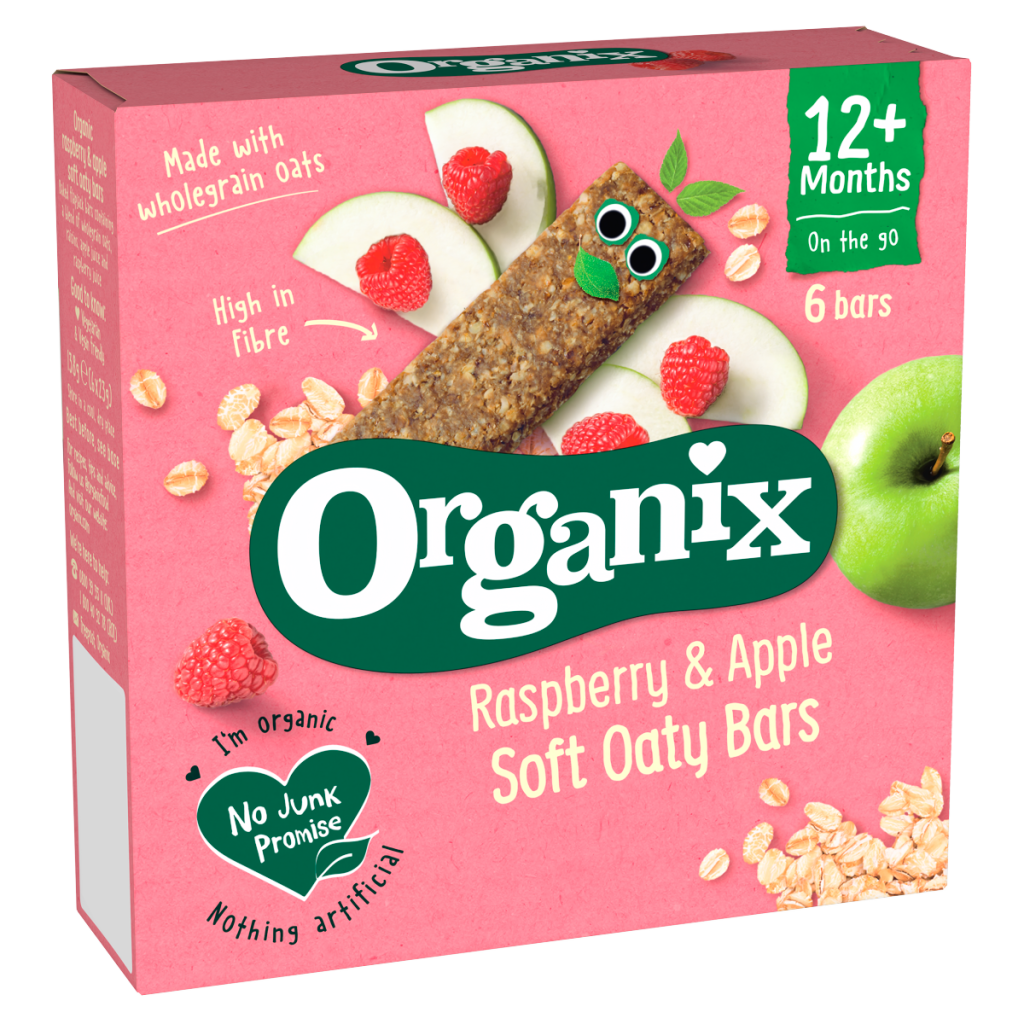 Organix Raspberry & Apple Oaty Bars 12+ Months 138g (6 x 23g)