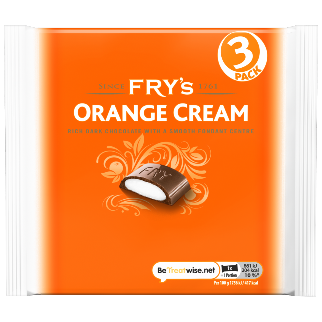 FRY’s Orange Cream Chocolate Bar 3 Pack Multipack 147 g