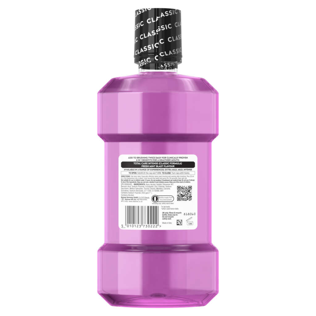 Listerine Total Care Intense Taste Classic Mouthwash 500ml