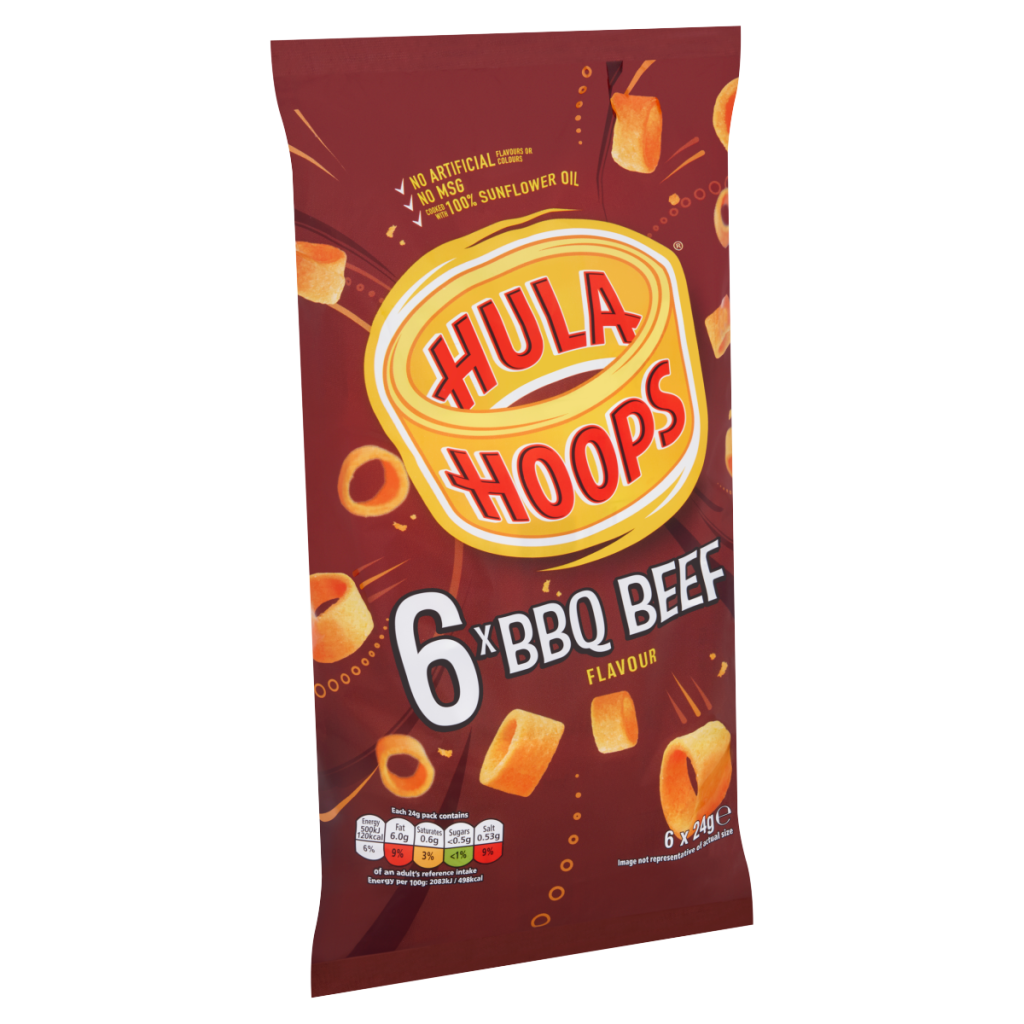 Hula Hoops BBQ Beef Flavour 6 x 24g
