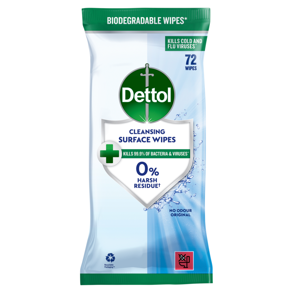 Dettol Antibacterial Cleansing Surface Wipes 72 Large Wipes