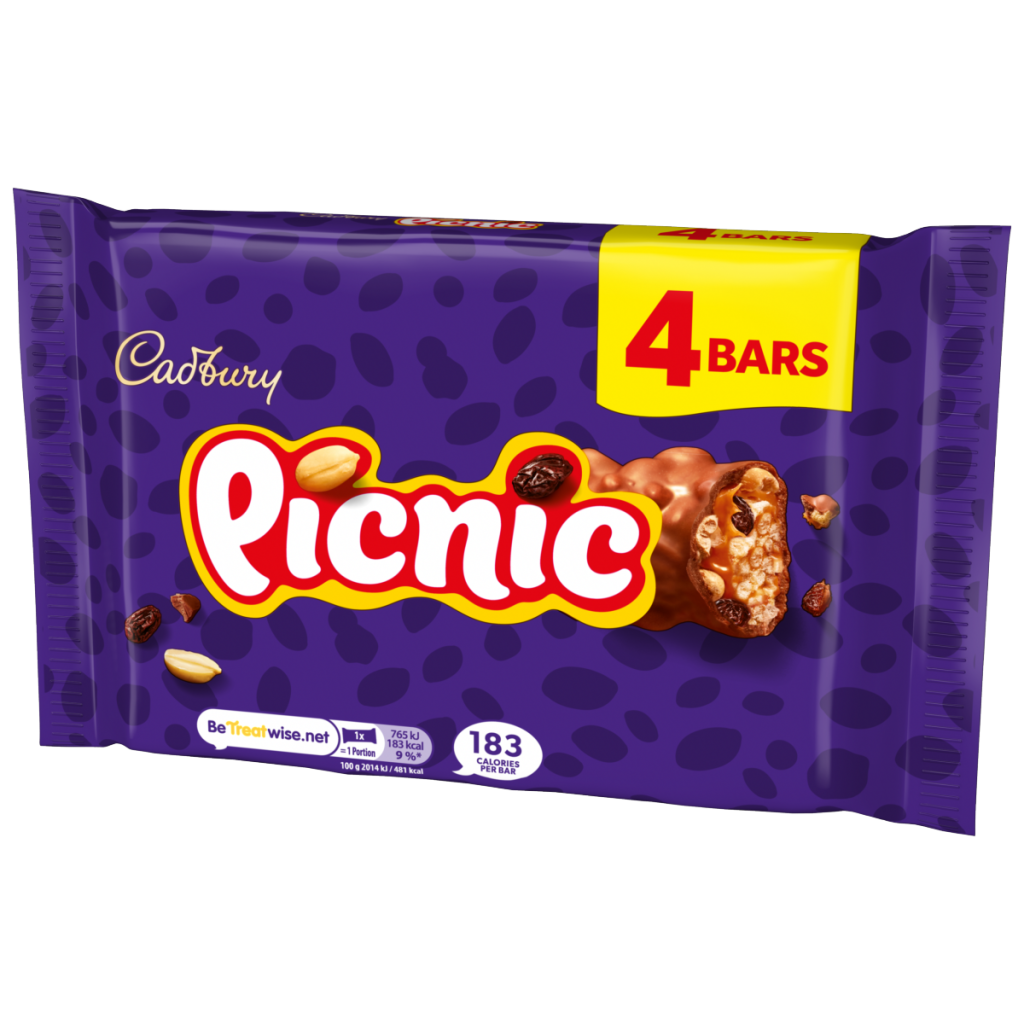 Cadbury Picnic Chocolate Bar 4 Pack Multipack (4x38g) 152 g