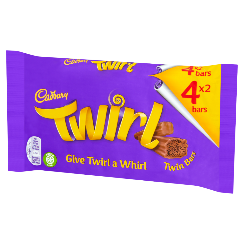 Cadbury Twirl Chocolate Bar 4 Pack Multipack 136 g