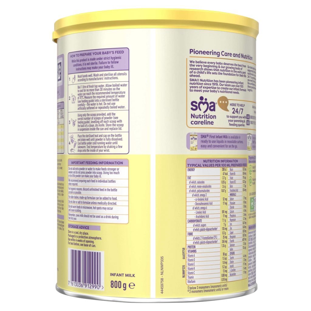 SMA 1 from Birth First Infant Milk 800g