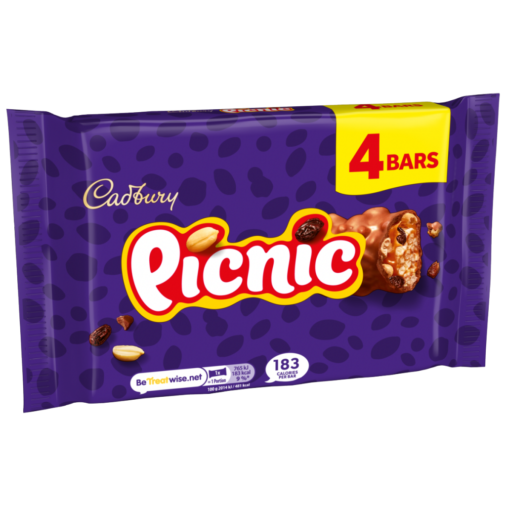 Cadbury Picnic Chocolate Bar 4 Pack Multipack (4x38g) 152 g