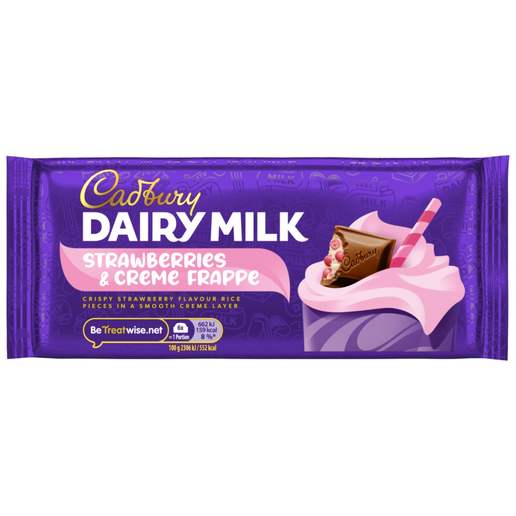 Cadbury Dairy Milk Strawberries & Creme Frappe Chocolate Bar 115 g