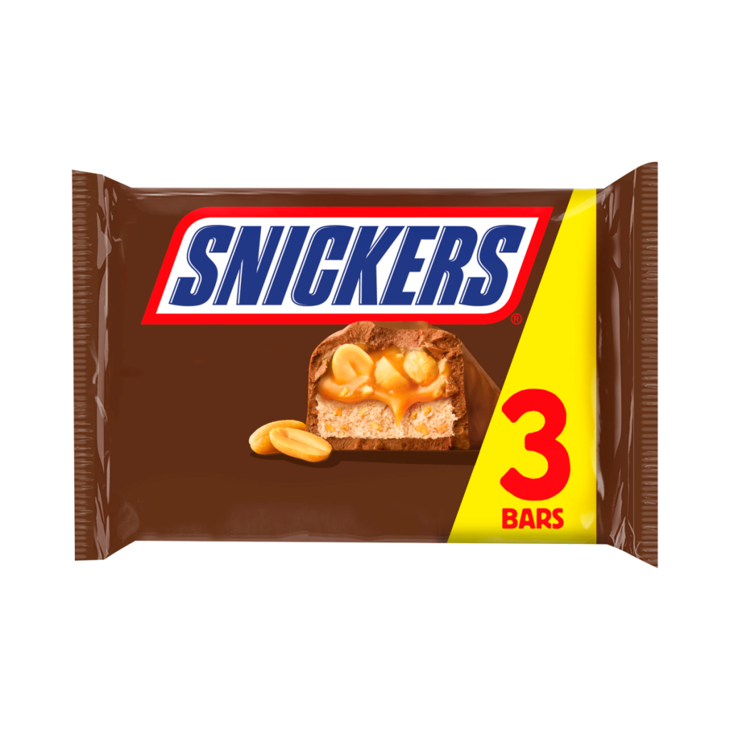Snickers Caramel, Nougat, Peanuts & Milk Chocolate Snack Bars Multipack 3×41.7g