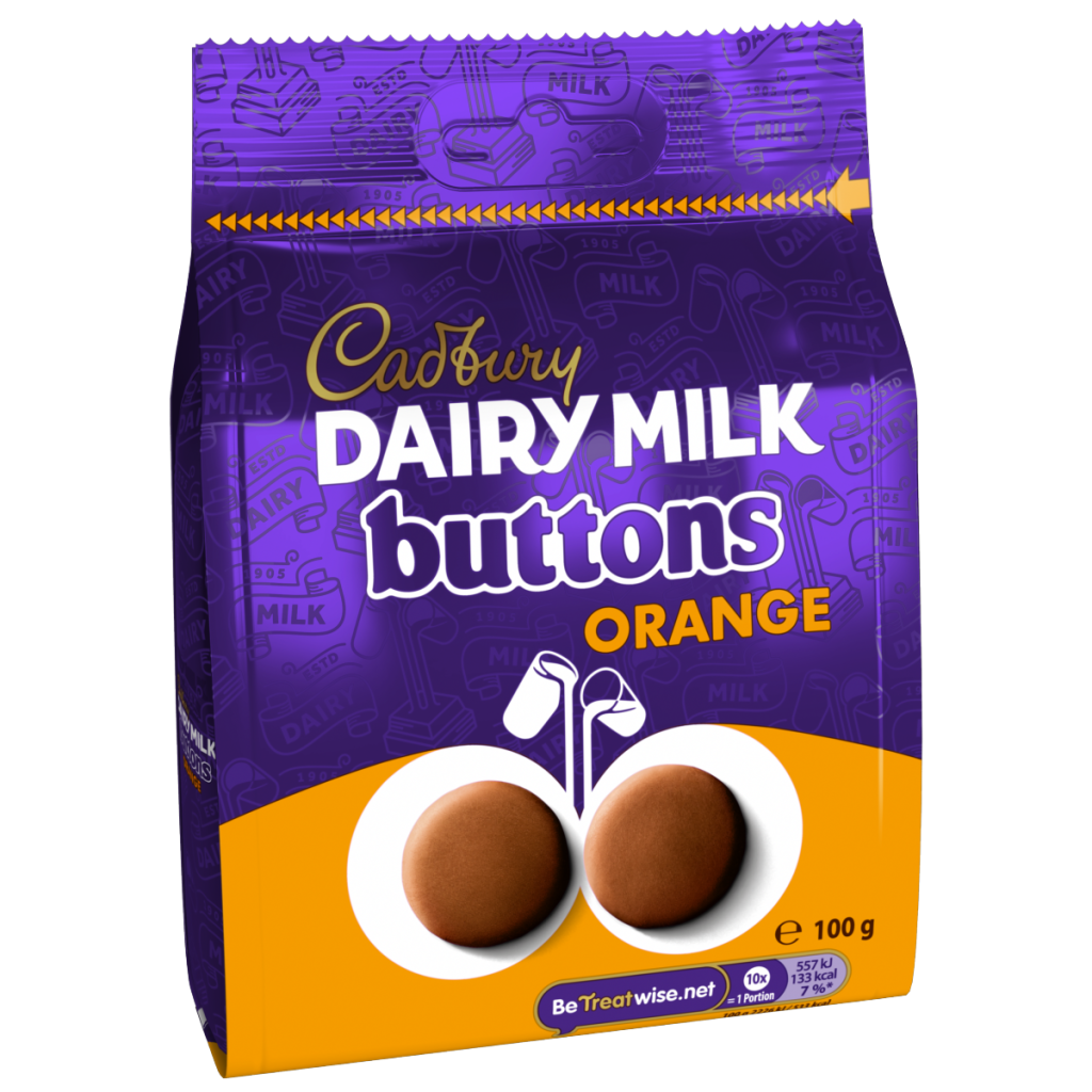 Cadbury Dairy Milk Chocolate Orange Buttons Bag 100g