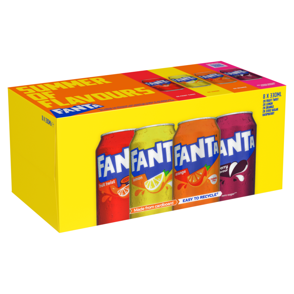 Fanta Flavours Variety Pack 8 x 330ml Cans
